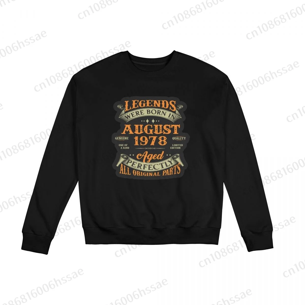 August 1978 Limited Edition 45 Years Old Men Woman Fall Winter Sweatshirt Round Neck Long Sleeve Length Casual Top