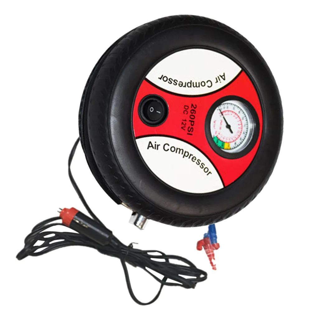 Dc 12V Portable Air Compressor Pump Tire Inflator Small Lightweight 260Psi Visible Scale Car Cigarette Lighter Powered Fast