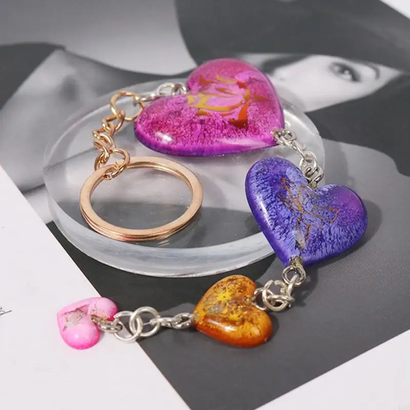 45be tình yêu sáng bóng trái tim Patch Keychain Silicone khuôn cho Valentine Love Tổ chức Craft