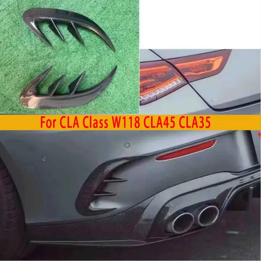 

For Mercedes Benz CLA Class W118 CLA45 Carbon fiber later Car Parts Rear Bumper Spoiler Air Wind Knife Cover Car Accessories