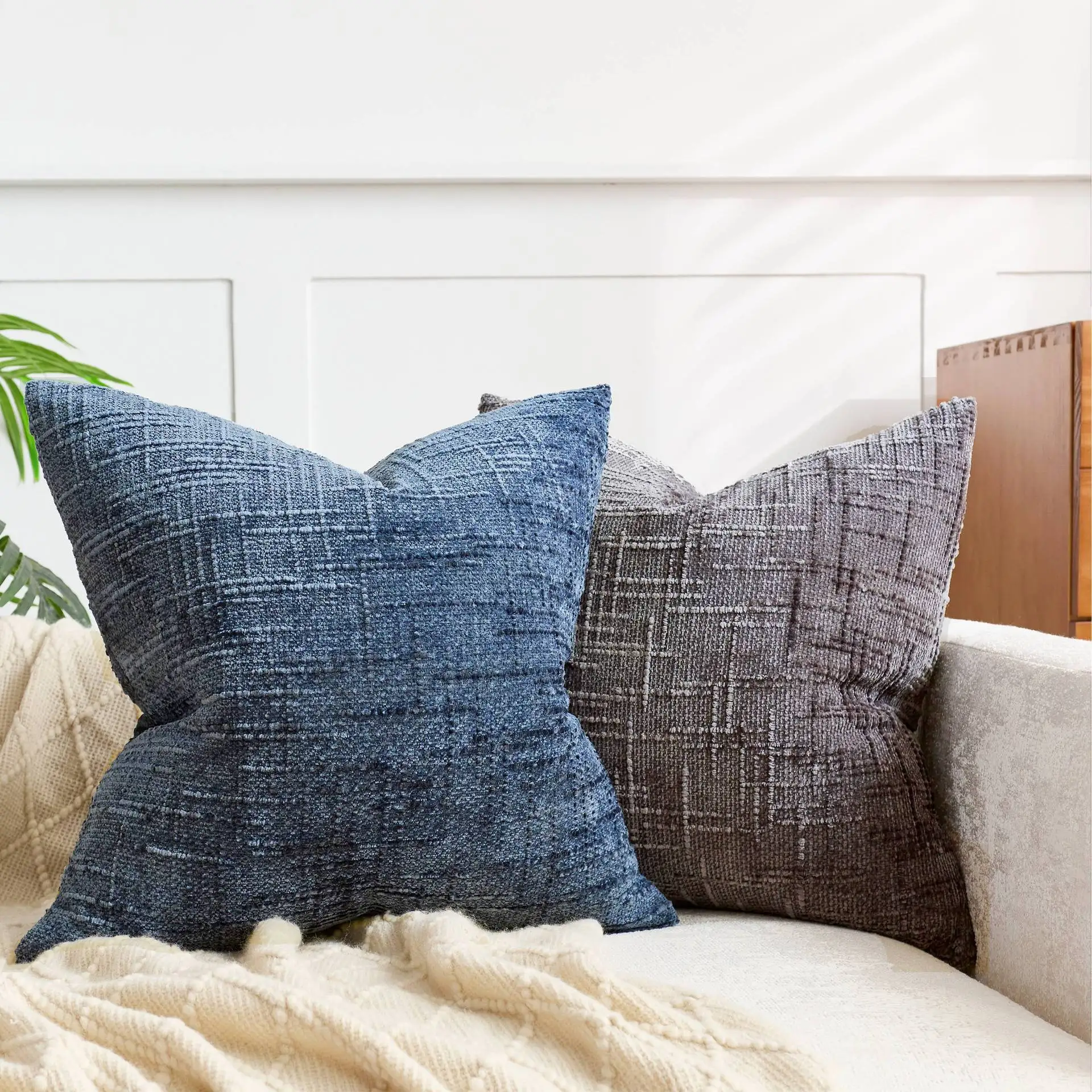 الشنيل بلون غطاء الوسادة 45/50/60 سنتيمتر المتجول الخيزران عقدة نمط أريكة غرفة نوم المخدة غرفة المنزل أريكة ديكور المنزل