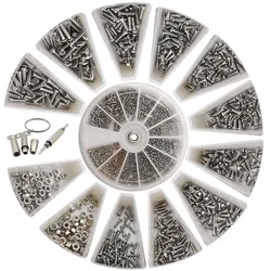 600Pcs Mini 12 Kinds Small Screws Nuts Assortment Kit M1 M1.2 M1.4 M1.6 For Home Tool Electronics Repair Watch Glasses Tool