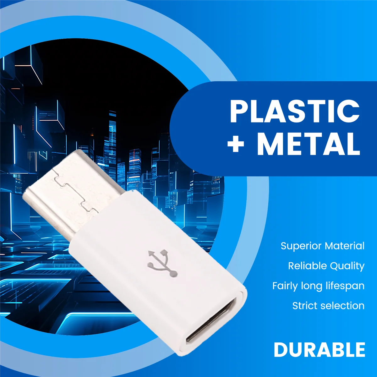 AT77 Universal USB Tipe C 3.1 Jantan ke Micro USB 2.0 5 Pin Adaptor Data Betina: 1 Buah