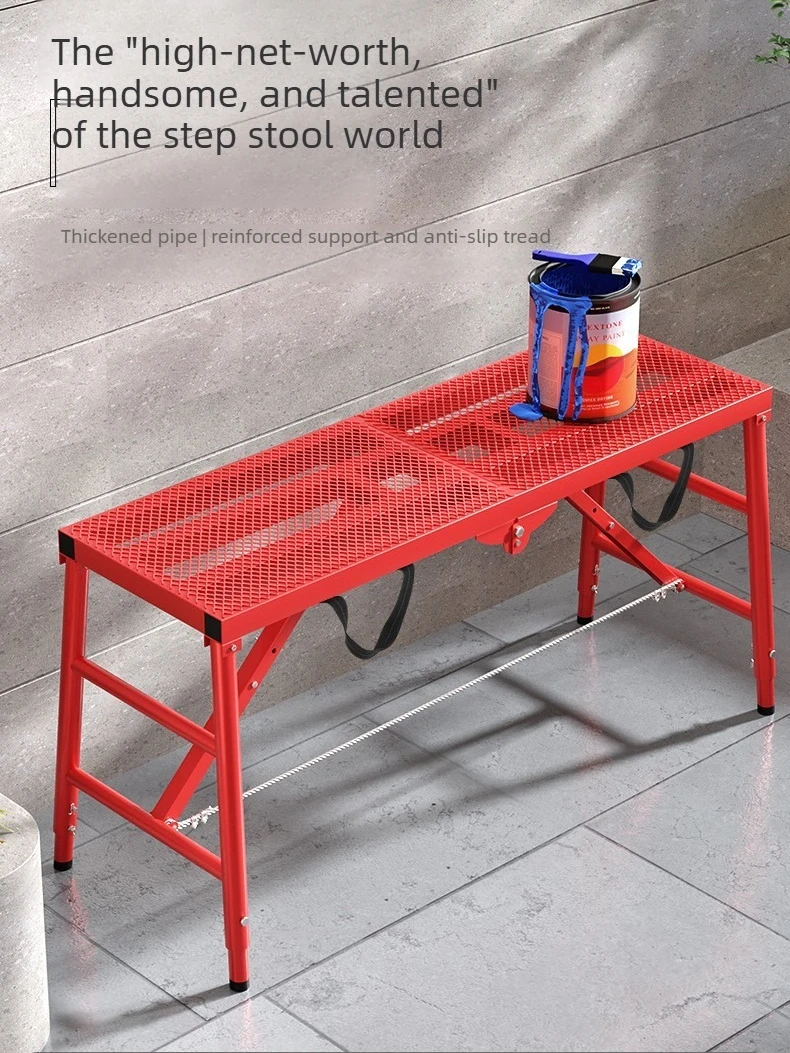 Folding scaffolding, mesh anti slip surface mobile platform, folding horse stool, decoration workbench, decorative scaffolding