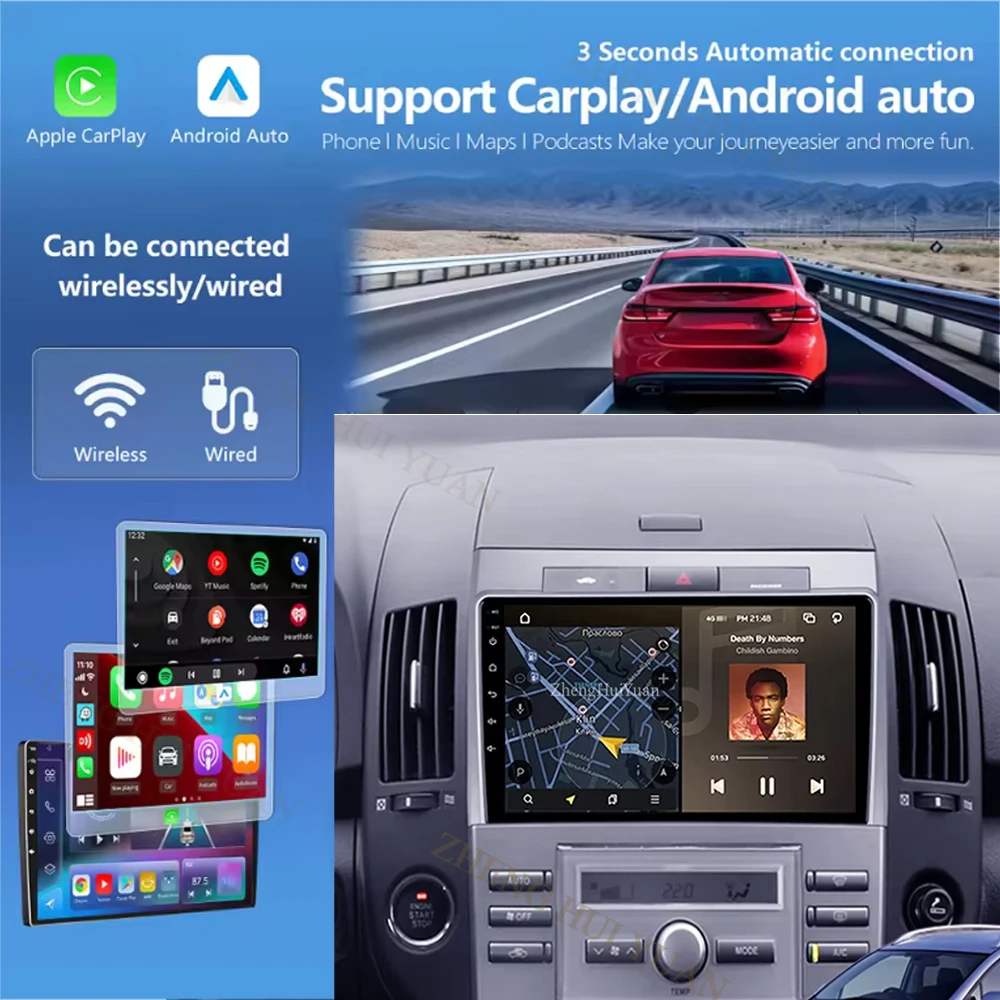 Android 16 For Toyota Corolla Verso AR10 2004-2009 CarPlay&Auto Car Radio Stereo GPS Navigation Multimedia Player Wireless WIFI