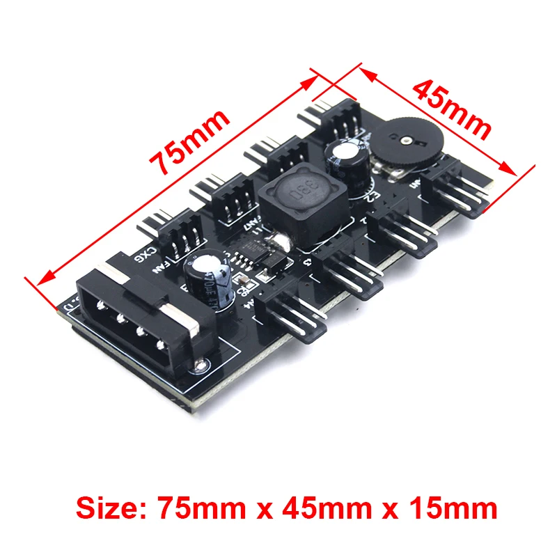 PC 8/10 Channels Fan Hub Knob Cooling Fan Speed Controller for CPU Case HDD VGA PWM Fan 12V Fan Control - Power by SATA,Molex