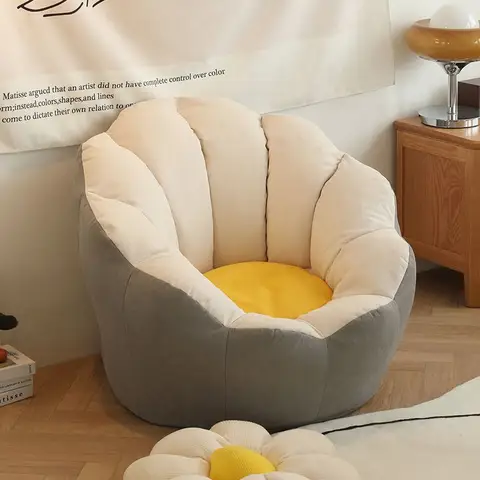 OLEVO 레이지 소파 다다미 작은 집 소파, 싱글 침실 소파 시트, 캐쥬얼 콩 가방, 풀 시트, 쉽게 제거 및 세척