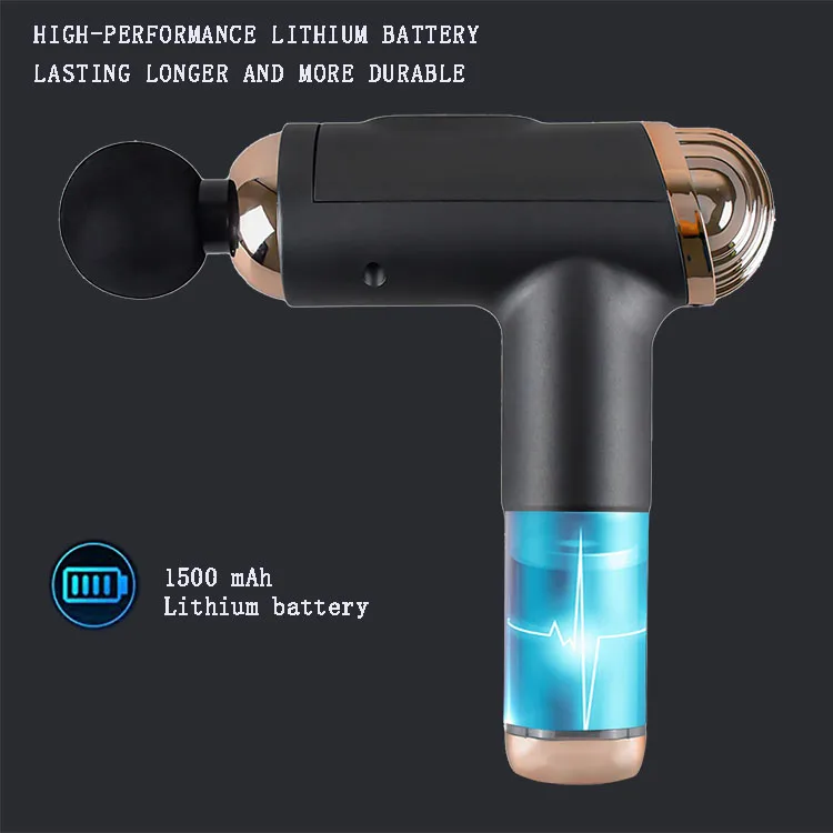 مسدس تدليك العضلات قوي محمول باليد مع فافة اهتزاز 4 رؤوس