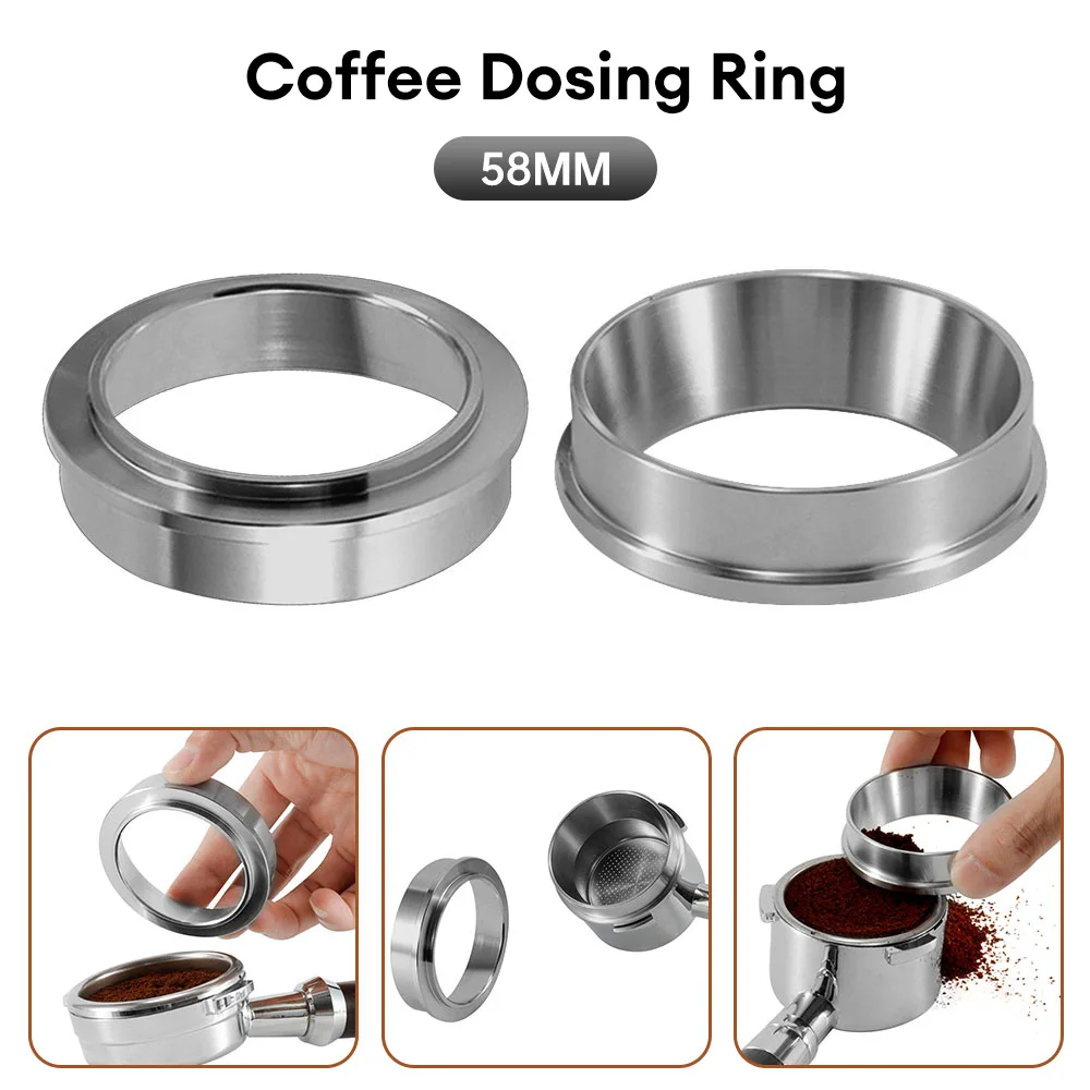 

58mm 304 Stainless Steel Coffee Dosing Ring Espresso Dosing Funnel Barista Tools Espresso Machine Accessories