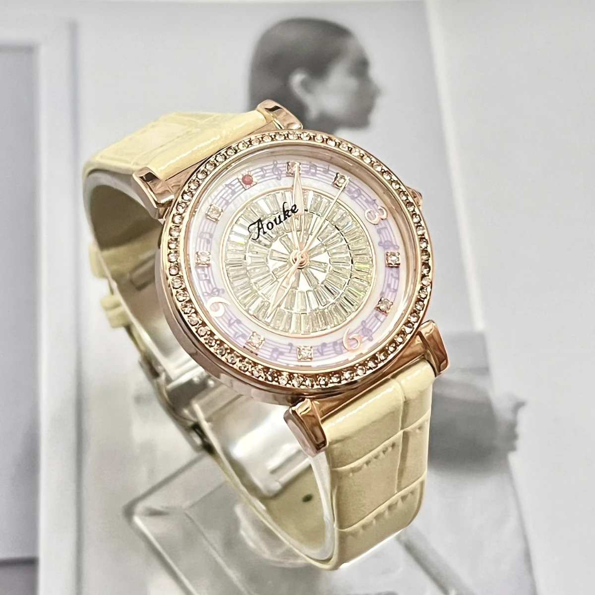 Music Symbol Design New Ladies Mechanical Watch Temperament Fashion Full Diamond Luxury Automatic Personality Elegant Watch Gift