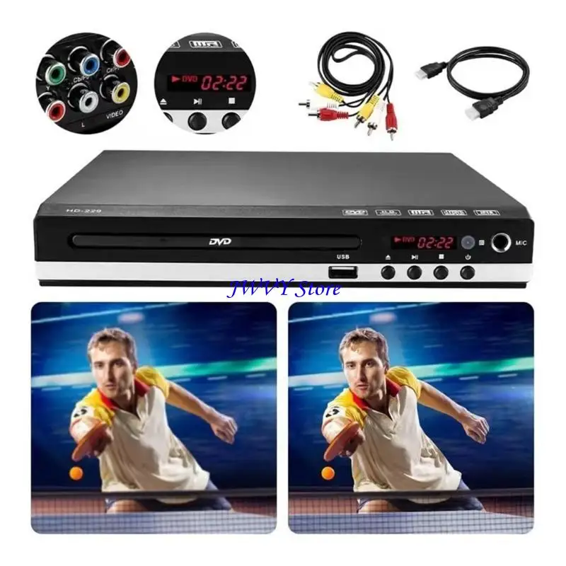 573A High Clear DVDs Player for IntelligentTV 1080P Output USB Input Support with Remote Functionality for Small Space