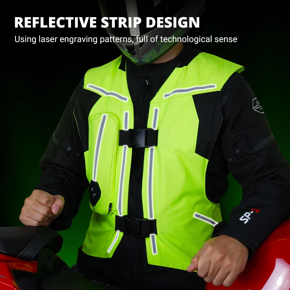 Motorcycle Airbag Anti Fall Protection Reflective Off-road Motorcycle Airbag Jacket Outdoor Riding Protection Device Airbag