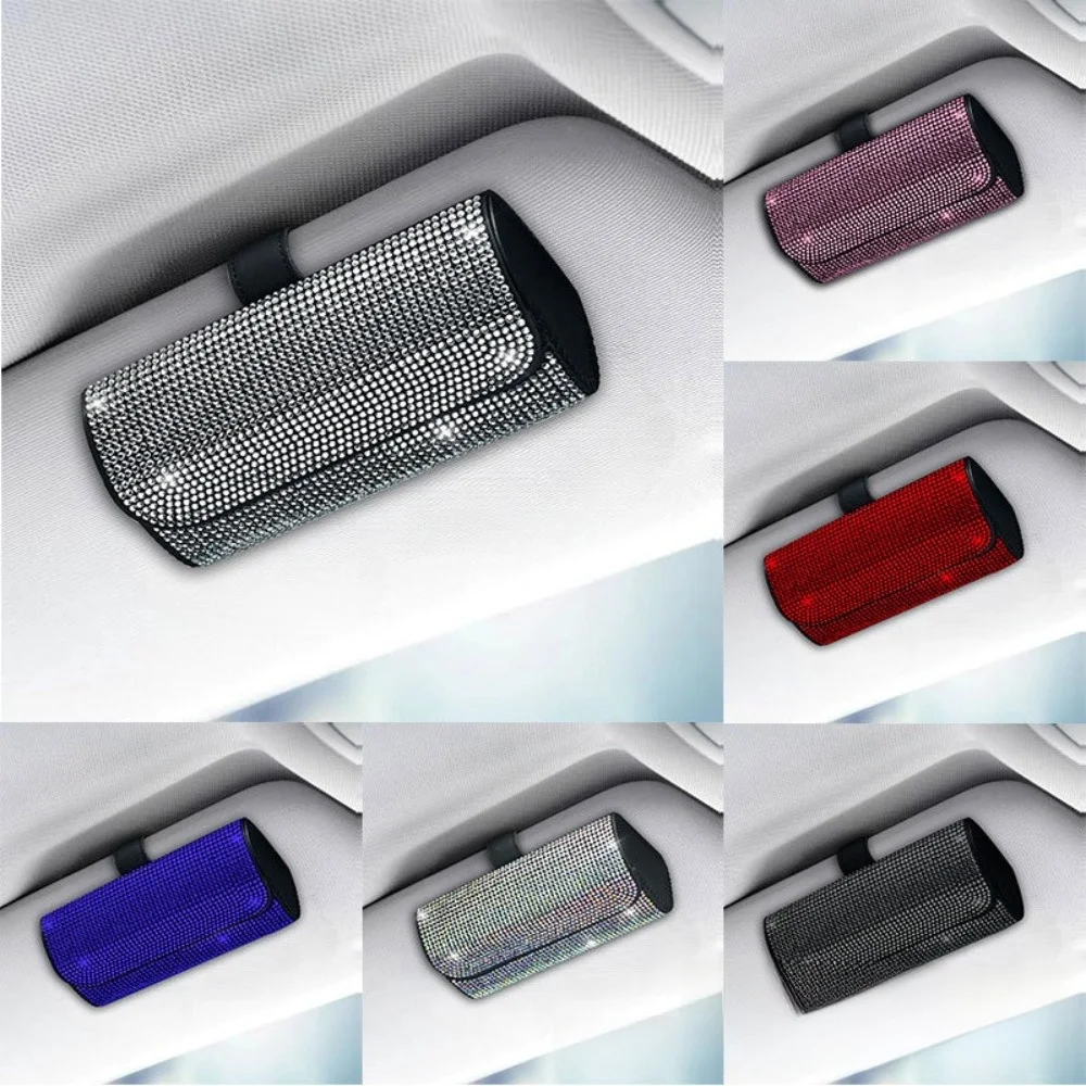 

Модный чехол для очков с блестками и стразами, противоударный, жесткий, для солнцезащитных очков, автомобильные аксессуары