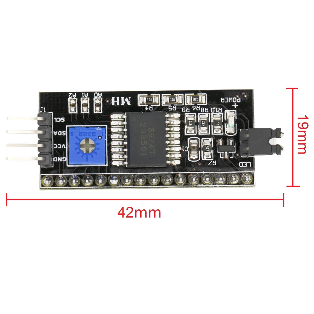 Iic I2c Twi Spi Seriële Interface Board Poort 1602 2004 Lcd1602 Adapter Plaat Lcd Adapter Converter Module Pcf8574 Voor Arduino