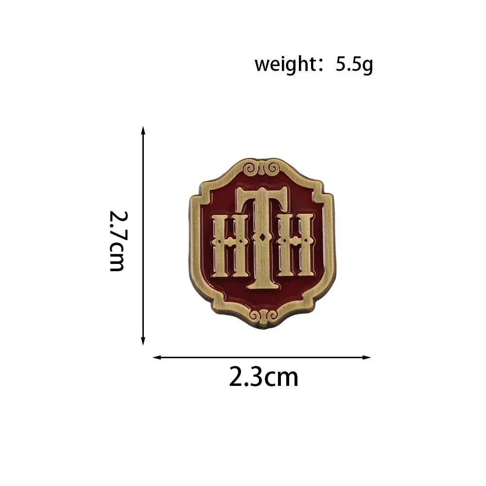 Tower Of Terror Enamel Pins Hollywood Tower Hotel HTH Brooches Vintage Shield Metal Badge Backpack Clothing Decor Jewelry Gift image 2