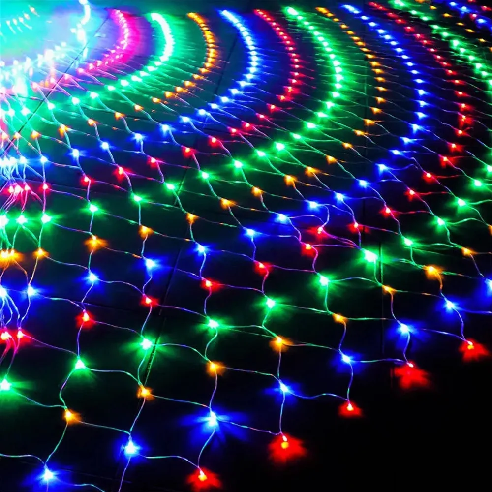 Net Curtain Lights 3*3M 8Modes Fairy String Light Garland 220V 240V Festival Christmas Decoration New Year Wedding Party