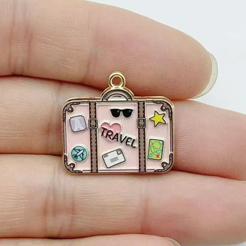 10pcs Fashion Enamel Printed Handbag Series DIY Jewelry Accessories Keychain Bag Drip Oil Alloy Pendant view 4