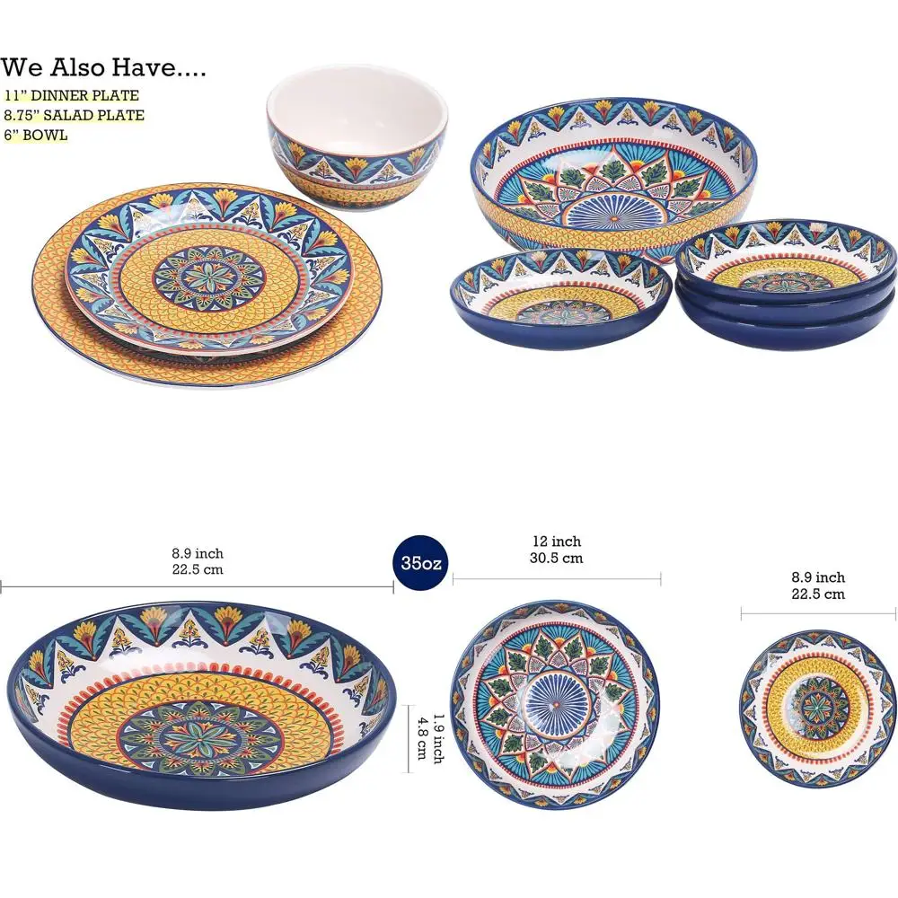 

Набор из 5 керамических мисок для пасты: 1 большая (625 мл), 4 средние (1030 мл), идеально подходит для пасты, салатов, безопасен для микроволновой печи и посудомоечной машины, идеальный вариант.