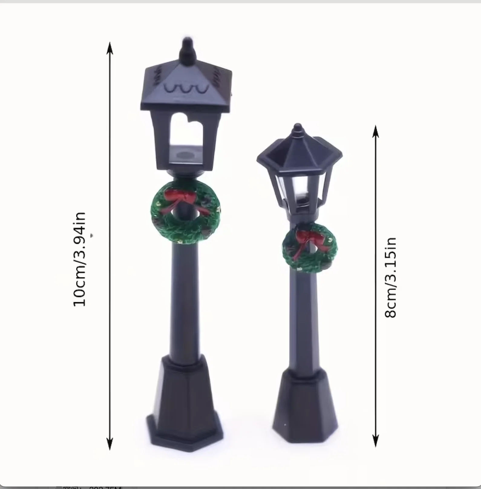 2Pcs Christmas Lamp Post Village Accessories Lantern Posts Decorative Mini Street Lights Miniature Street Lamp Posts for Dollho