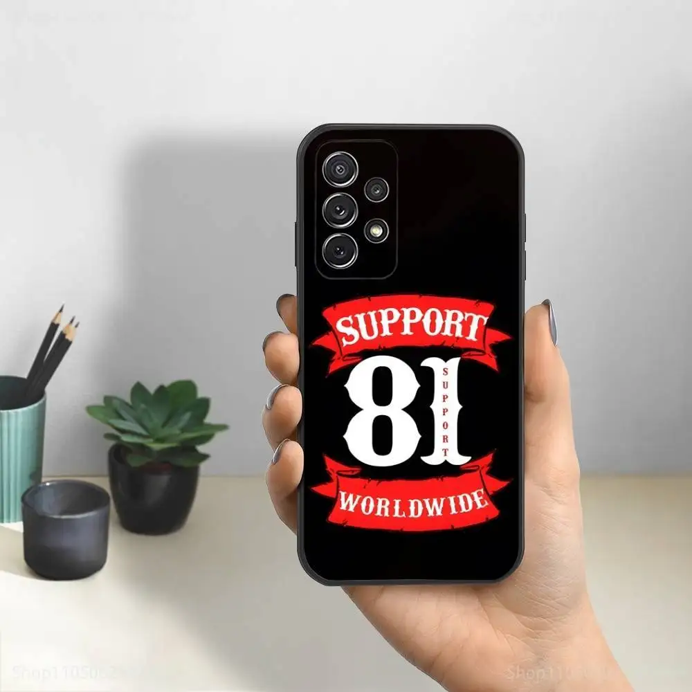 Etui na telefon Hells Angels Moto-81 Cool do Samsunga S25, S24, S23, S22, S21, S20, S10, Ultra, Plus, Lite, FE, miękki silikonowy czarny pokrowiec