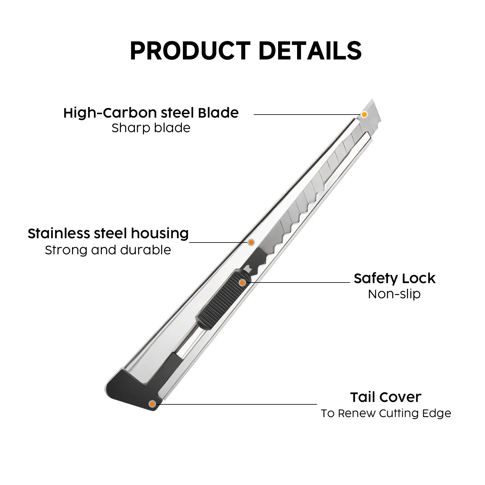 سكين EAGLE المساعدة مع 10 شفرات - 3S قاطع أمان سريع التغيير من الفولاذ المقاوم للصدأ DIY، التعبئة والتغليف، الحرف اليدوية #5