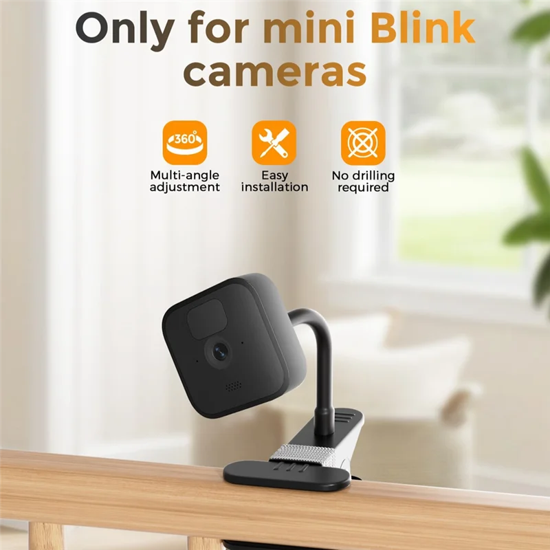 ABKN-Ideal Clip Mount For Blink XT/XT2 Camera, Flexible Clip Clamp Outdoor Mini Mounting Bracket For Cribs, Shelves Furniture