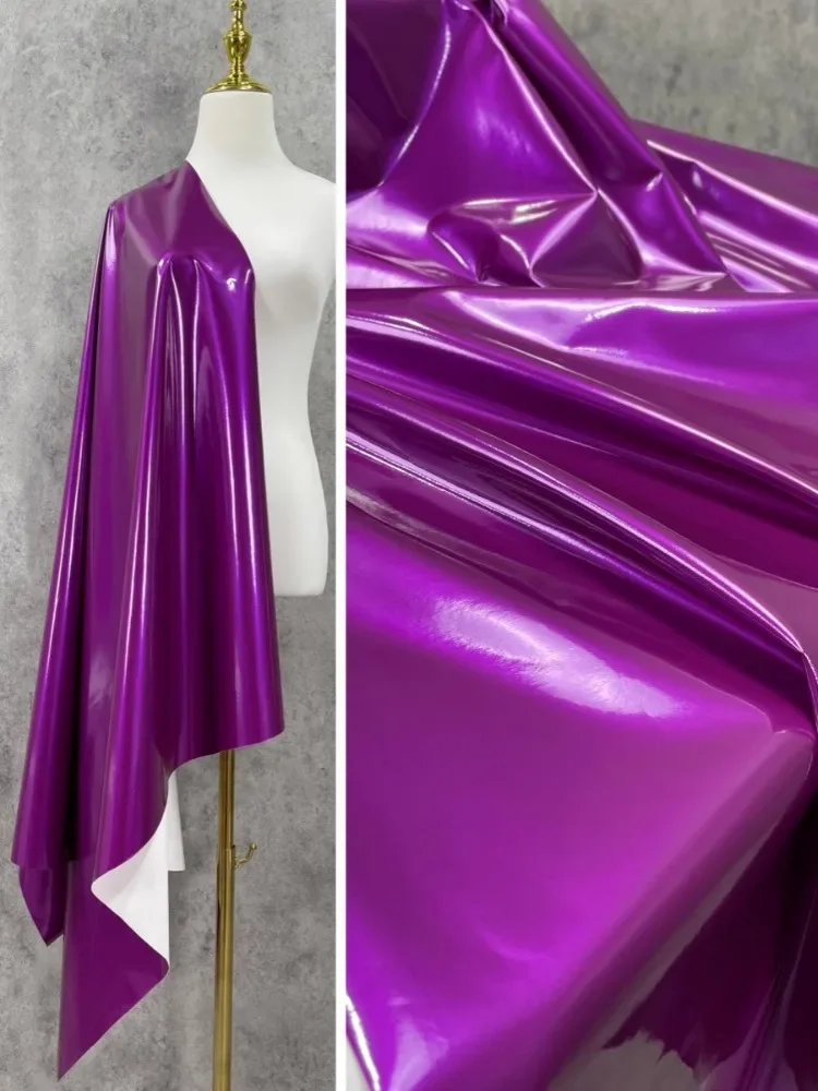 

Elastic Leather Fabric Deep Rose Red Smooth Bottom Cloth Knitted Apparel Sewing Fabric Wholesale Cloth Meters Diy Material