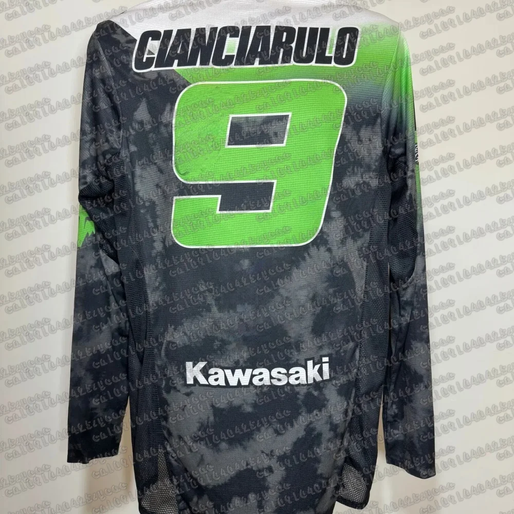 

Кавасаки # 9. CIANCIARULO мотоциклетный гоночный трикотаж для мужчин с длинным рукавом, дышащий, быстросохнущий, удобный для езды с длинным рукавом