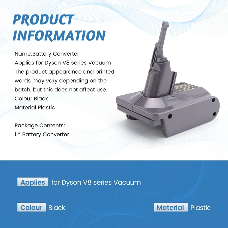 محول محول البطارية لبطارية ليثيوم ماكيتا 18 فولت لأداة المكنسة الكهربائية من سلسلة دايسون V8