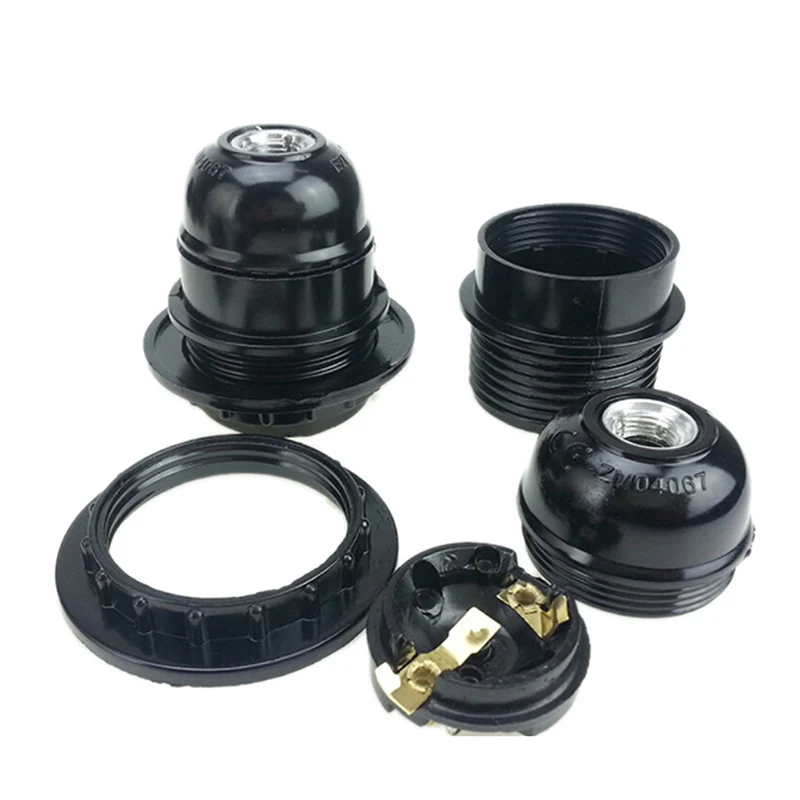 Black Period Style Screw E27 Light Bulb Lamp Holder Base Pendant Socket E27 Socket Adapter Cartridges Lampholders Fixture Hot