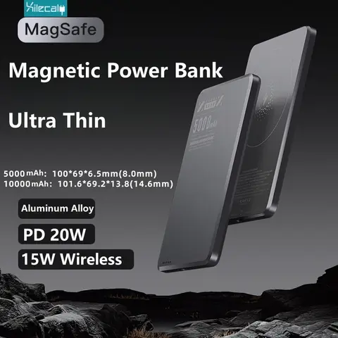 Xilecaly PD20W Qi2 Wireless Charger For Magsafe Power bank 10000mAh For Apple External Battery Ultra Thin Powerbank For iPhone16