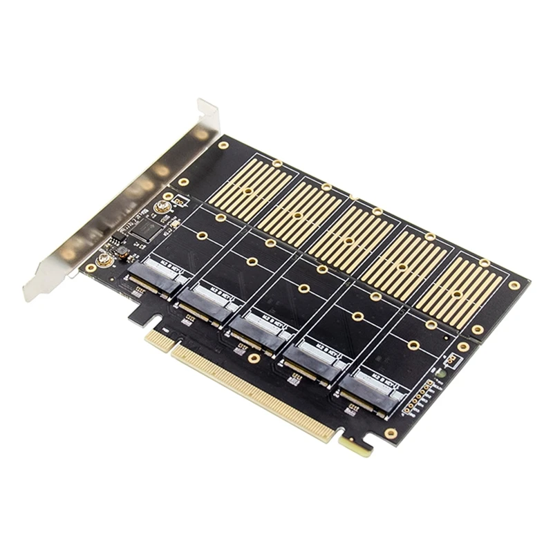 

PCIE 5-Port M.2 SSD Expansion Card Key B NGFF SSD Computer Motherboard Solid State Drive Expansion Card