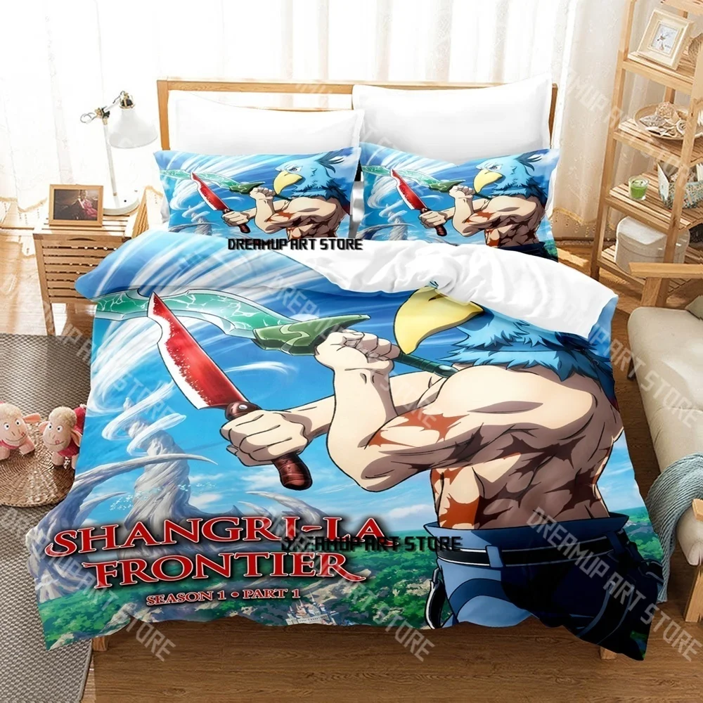 Fashion Shangri-La Frontier Anime Bedding Set Single Twin Full Queen King Size Bed Set Kids Bedroom Duvetcover Set