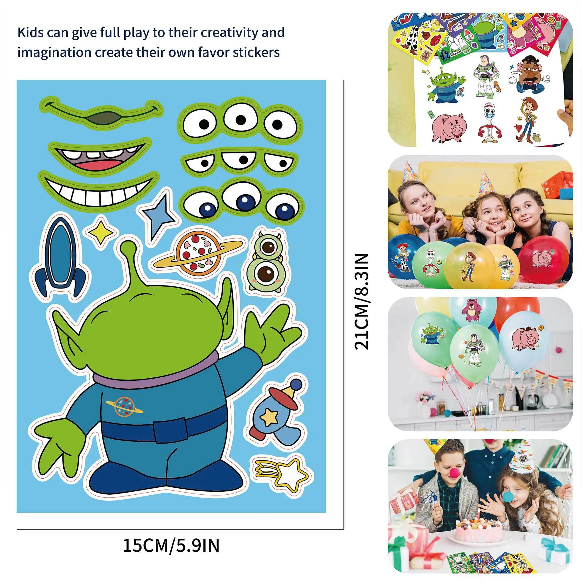 Disney Anime Toy Story Series Children DIY Puzzle Sticker Fun Anime Cartoon Assembly Stickers for Children\'s Toys Birthday Gift