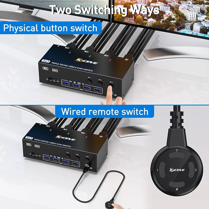 USB HUB HDMI-compatible KVM Switcher 8K30HZ Extended Screen USB Splitter Switch Internet Splitter Adapter Extended Screen 8K30HZ