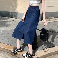 High Waist A-Line  Midi Denim Skirt for Women Slimming Sli Autumn Faion Small Stature Bodycon Skirts - Image 2