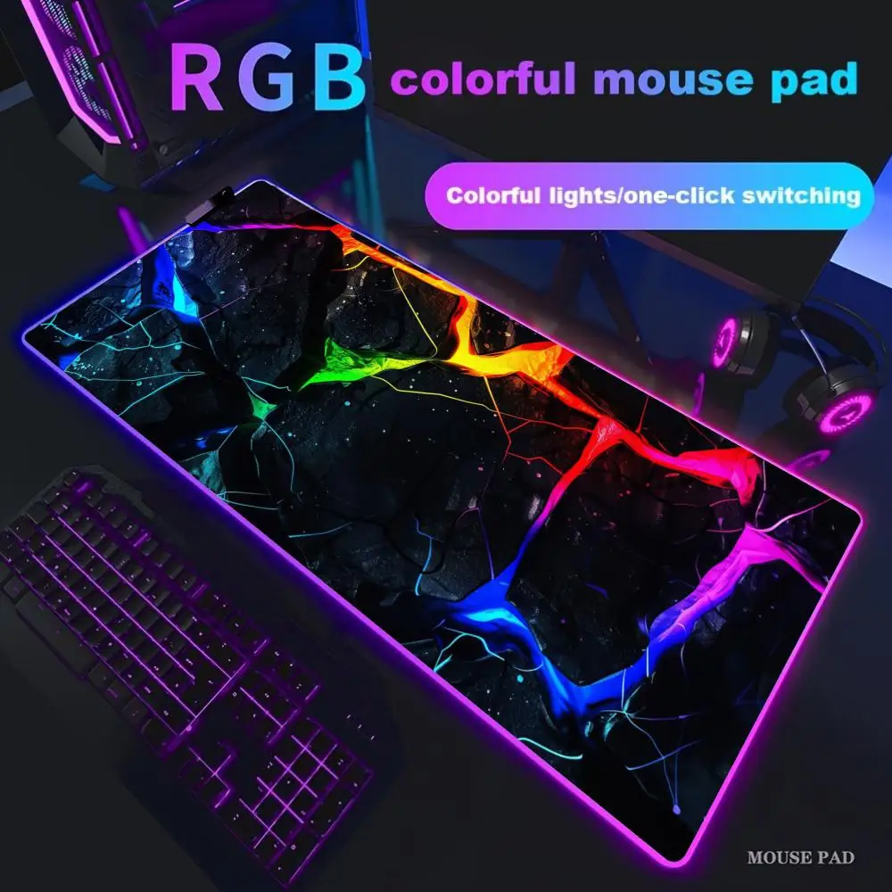 أضواء النيون ماوس الوسادة كبيرة RGB لوحات ماوس الألعاب مصباح ليد حواف مقفلة لعبة اكسسوارات الجدول منصات الكمبيوتر حصيرة لوحة المفاتيح XXL 90x40cm #3