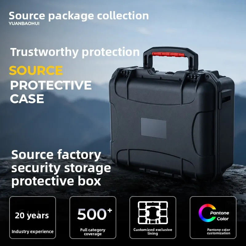 Waterproof PP Hard Tool Case Protective Storage Box with Foam Shockproof Hand Carry Equipment Case for Camera Tools Repair Kit