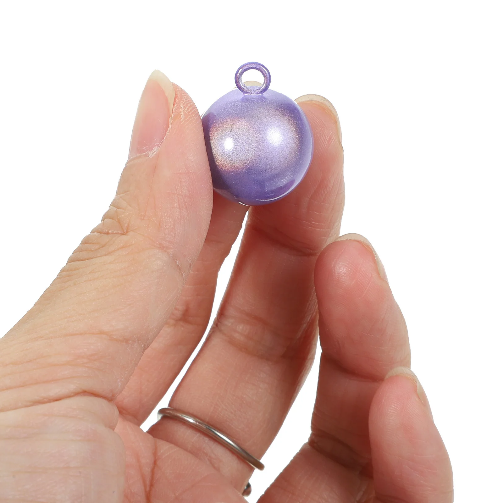 

6Pcs Japanese Copper Water Bells Small Hanging Circle Pendant Accessories Round Seal Bright Colored Bell DIY Kit for Backpack