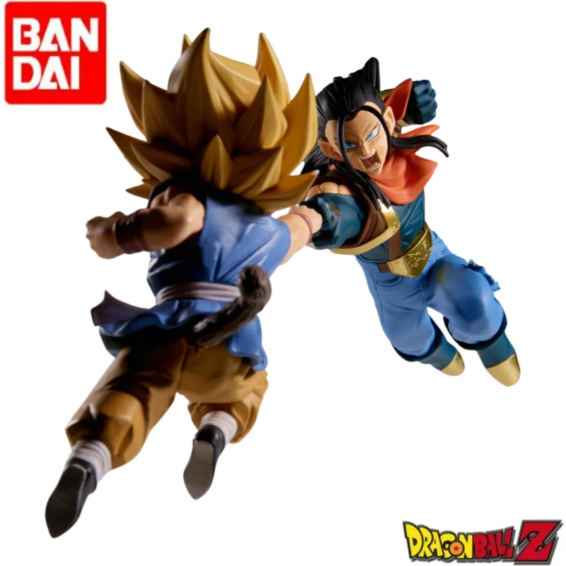 

В наличии Bandai, оригинальная фигурка Dragon Ball Banpresto Son Goku Super 17, модель, украшения, статуя, праздничные подарки, товары в стиле аниме