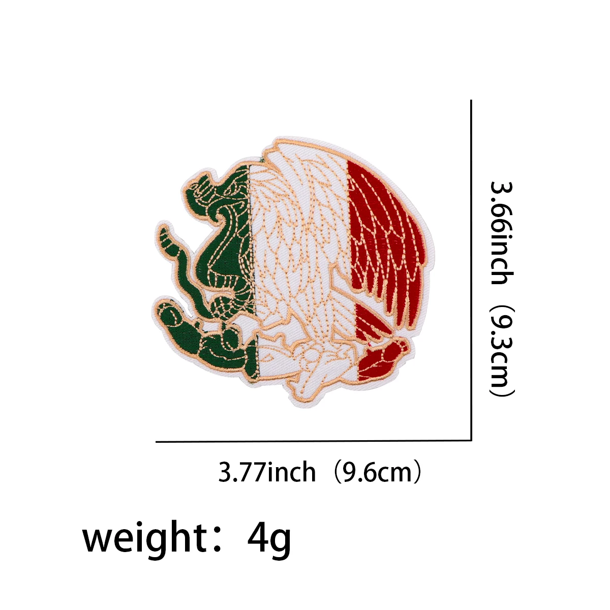 Mexican Flag atch for Clothing Iron on Embroidered Sewing Applique Sew On Fabric Badge DIY Apparel Accessories