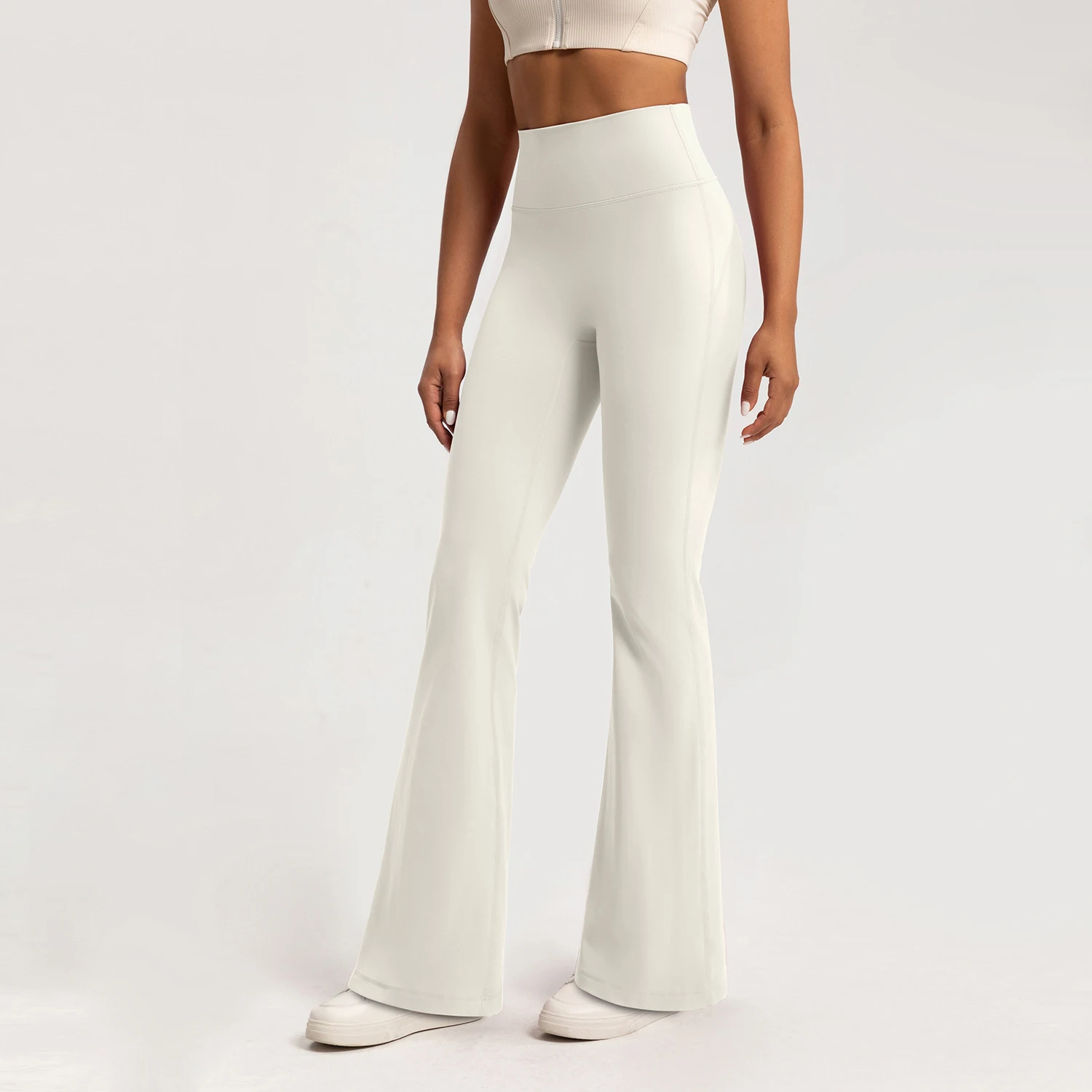 Naked Feeling Flared Leggings for Women Fleece Lined High Waisted Wide Leg Pants for Winter Lounge