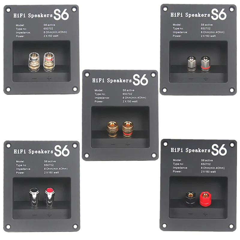 VYOPBC 2PCS Speaker Junction Box 2 Way Binding Post Banana Plug Socket ABS HIFI Audio Connector with Gasket