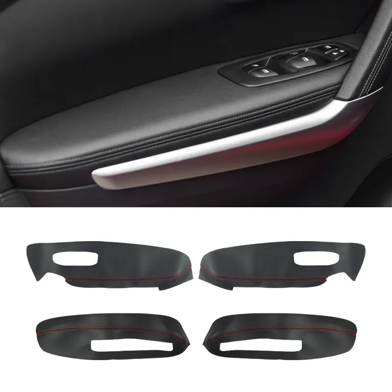 

For Renault Kadjar 2016 2017 2018 4pcs Microfiber Leather Interior Door Armrest Panel Cover Protective Trim