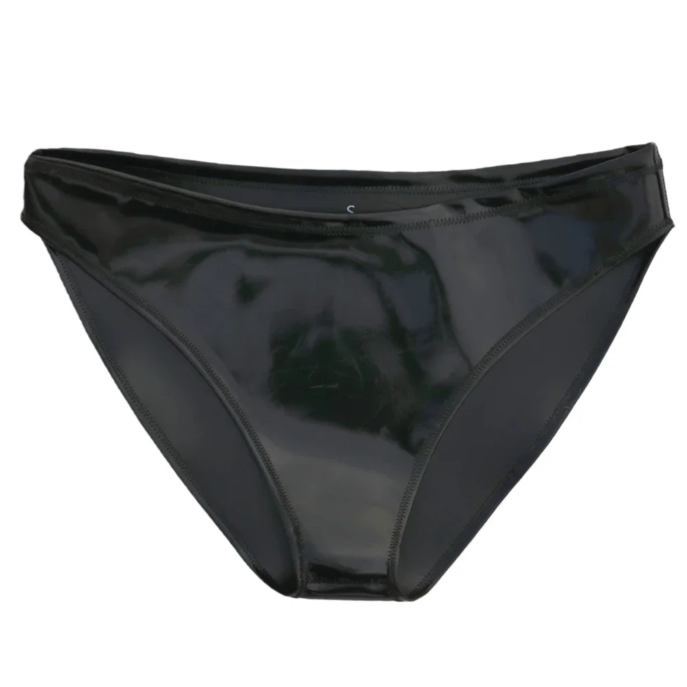 Sexy Women Double Sided PU Briefs Hot Short PVC Glossy Shiny Low Rise Waist G-string Panties Thong Erotic Maid Stage Wear