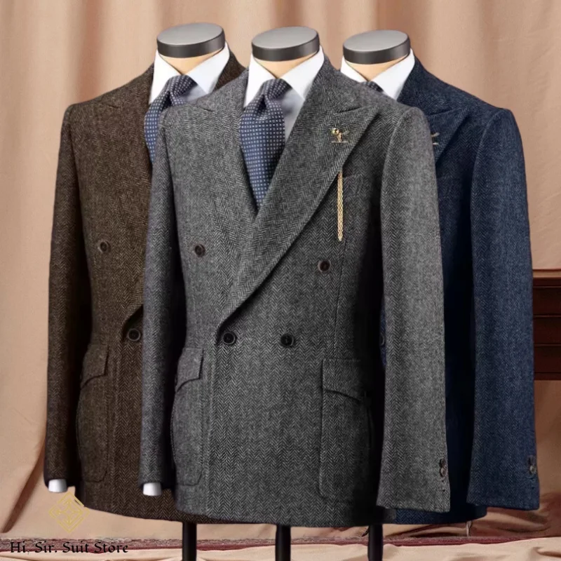 

Stylish Men's Casual Blazer Herringbone Slim Fit Single Breasted Comfortable Jacket Men's Coat Double Breasted Blazer Men's Suit
