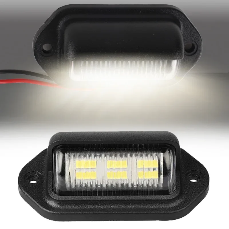 Lampu pelat lisensi 12-24VCar 6LED, lampu pelat lisensi lampu pengawas lampu kubah di bawah kap lampu samping untuk sepeda motor SUV