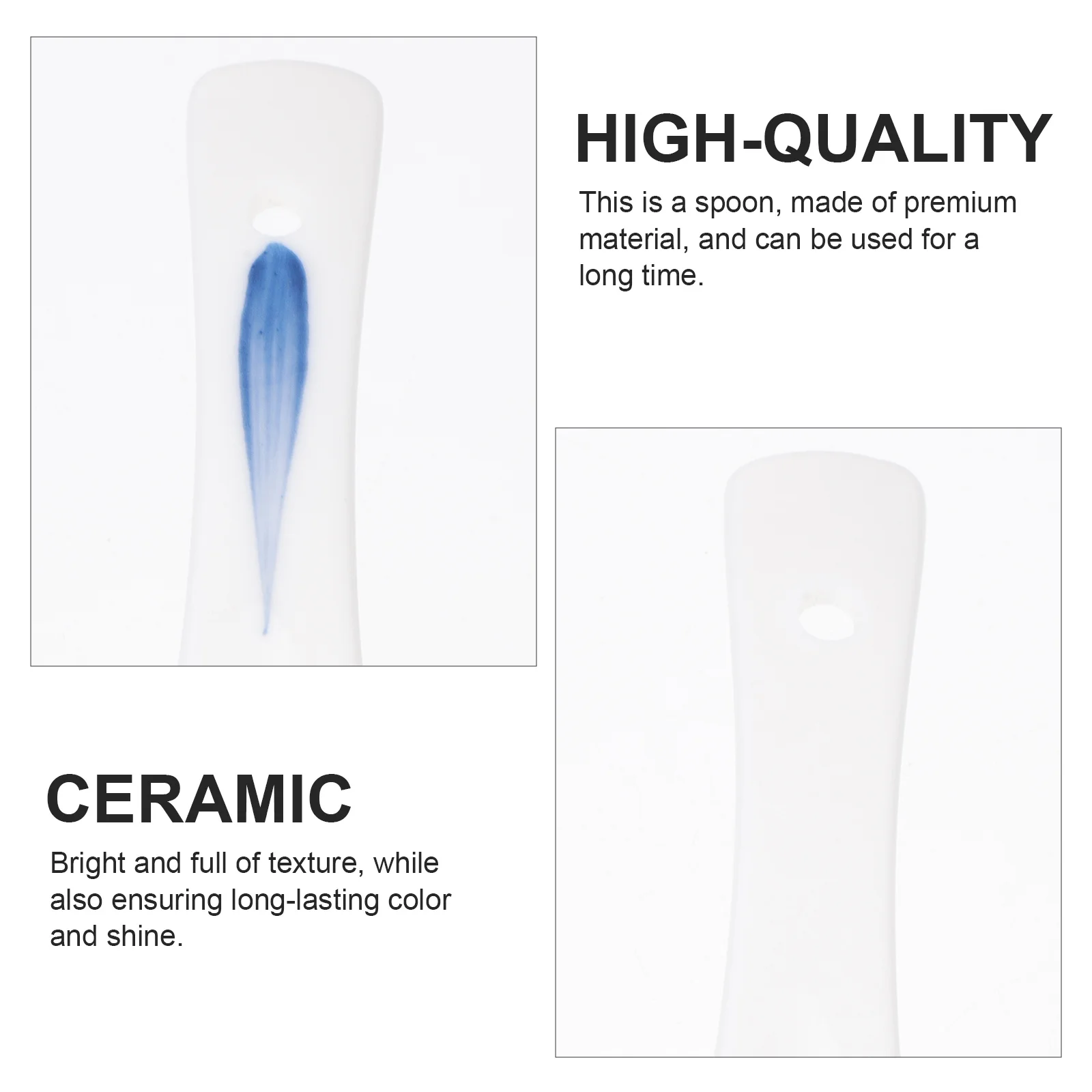 

6Pcs Ceramic Soup Spoons Premium Material Easy Clean Restaurant Household Multipurpose Rice Porridge Tableware