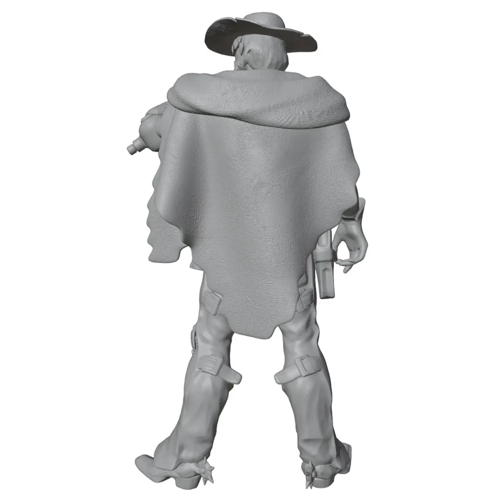1/24 75mm Desktop Decoration, Cowboy Holding Cigar Resin Model Set, Western Exploration Style, 3D Printed Grey Statue, Uncolored