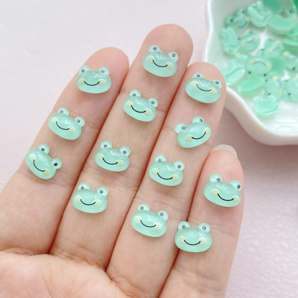 50Pcs New Cute Resin Small Frog Flat Back Ornament Jewelry Making Manicure Hairwear Accessories